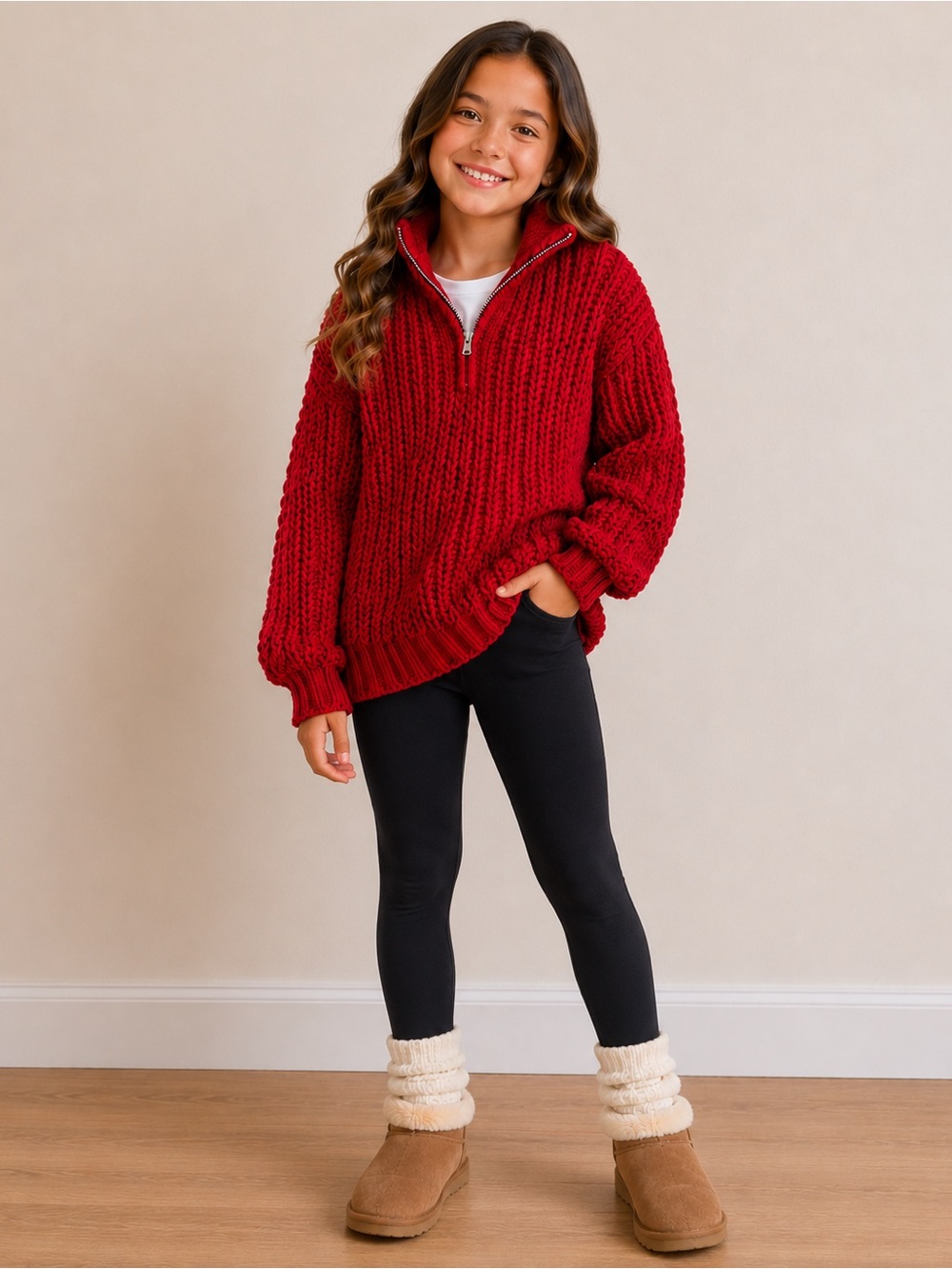 Cozy Red Kids' Sweater